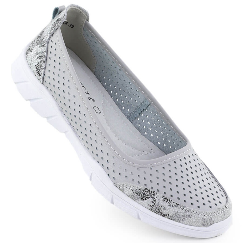 Ballerinas din piele Openwork Comfort Grey Vinceza 95323 gri Ballerinas din piele Openwork Comfort Grey Vinceza 95323 gri