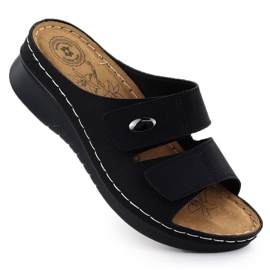 Flip -flops pentru femei pe Wedge -Evento Black Black 1602 negru Flip -flops pentru femei pe Wedge -Evento Black Black 1602 negru