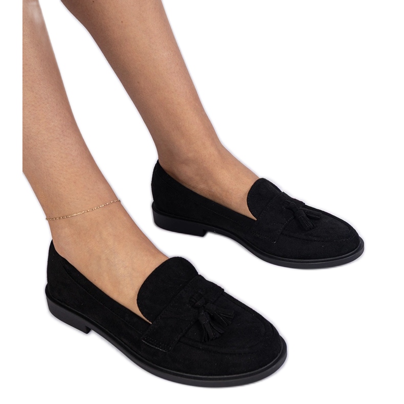 Plăcile de femei negre de la Ekozamsz cu franjuri negru Plăcile de femei negre de la Ekozamsz cu franjuri negru