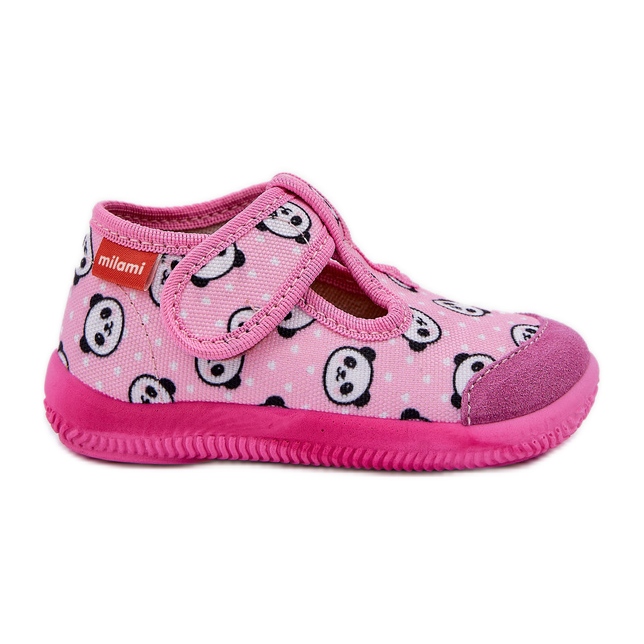 Papuci Milami Panda Panda Pink Ambette Velcro roz Papuci Milami Panda Panda Pink Ambette Velcro roz