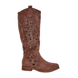 S.Barski Openwork Flat Heels Hy51-176 Brown maro S.Barski Openwork Flat Heels Hy51-176 Brown maro