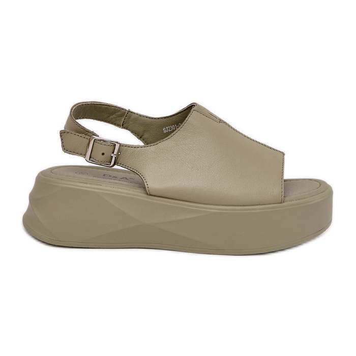 S.Barski Sandale din piele pentru femei pe platforma verde D&amp;A SJ2301-2