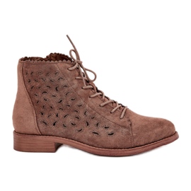 S.Barski Cizme joase cu un model deschis S. Barski Hy51-185 Brown maro S.Barski Cizme joase cu un model deschis S. Barski Hy51-185 Brown maro