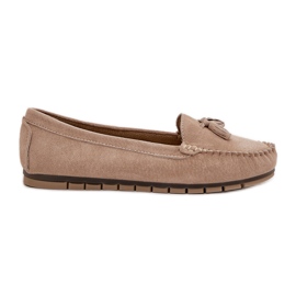 S.Barski Femei Flat Classic Suede Moccasins S. Barski LR51-548 Beige bej S.Barski Femei Flat Classic Suede Moccasins S. Barski LR51-548 Beige bej