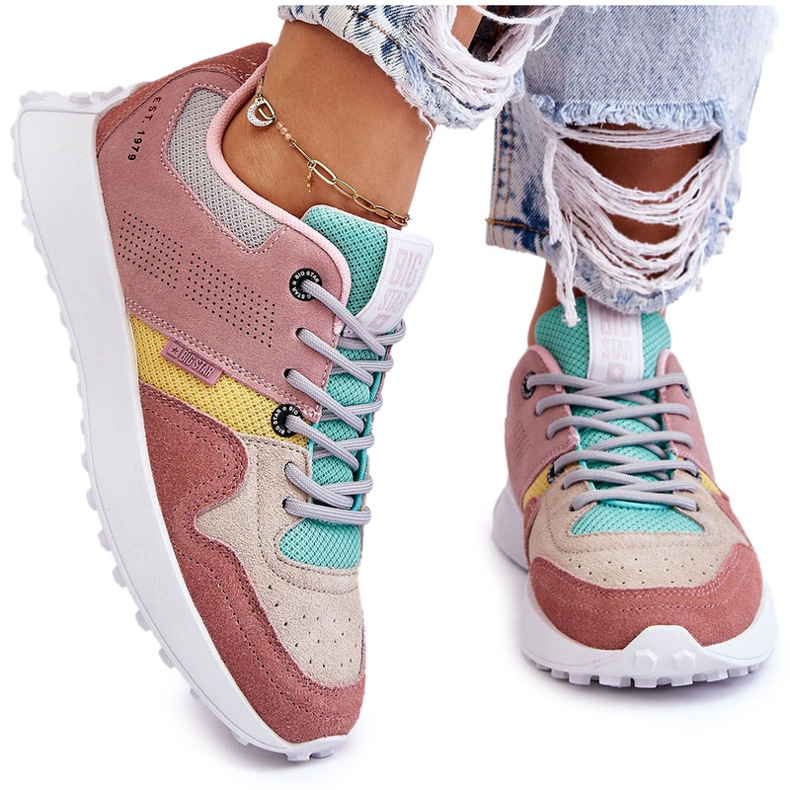 Big Star Adidași de stele mari pentru femei roz-bej