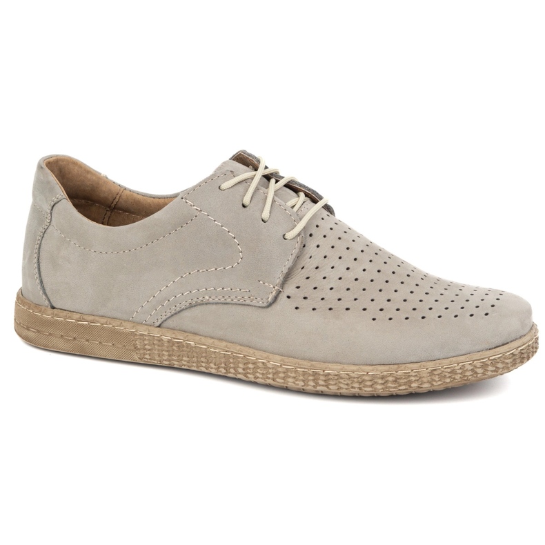KOMODO Pantofi din piele pentru bărbați casual 933/l/2 gri