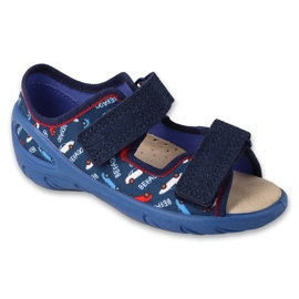 BEFADO PAPSERS COPII PENTRU VELCRO PU 063X024 INSERT PIELE albastru