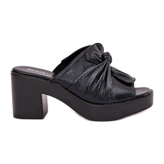 Jezzi Flip -flops pentru femei pe eco -piele poștă neagră negru