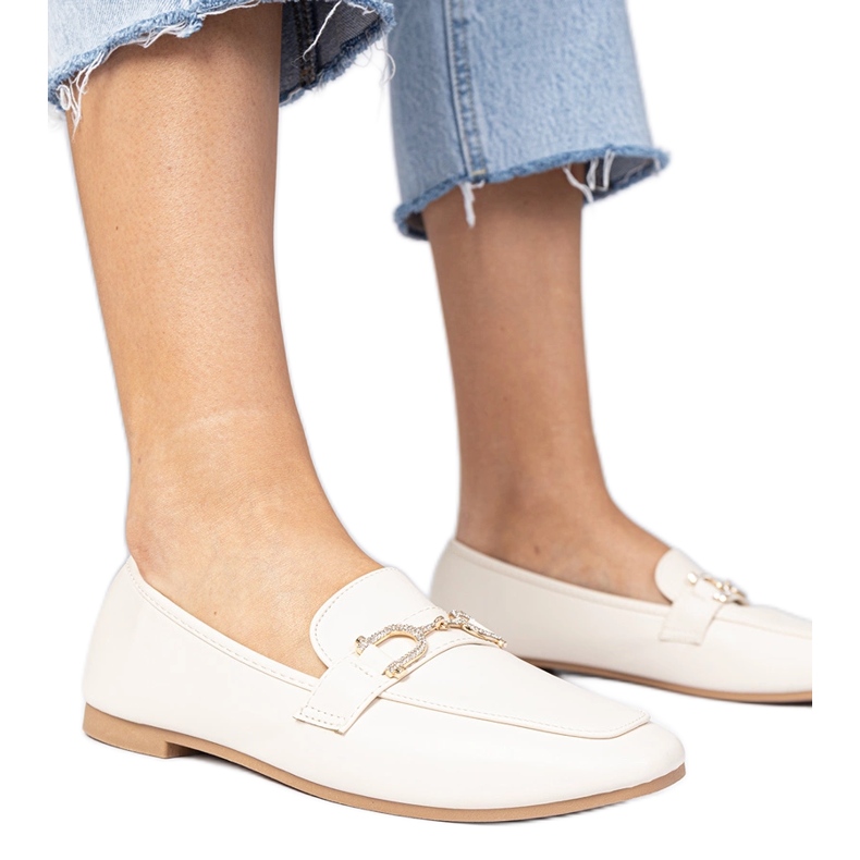 BEIGE Pârâi elegante cu zirconi bej