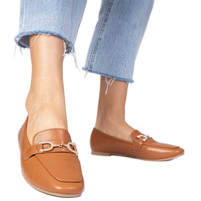 Mârâituri elegante maro cu zirconi