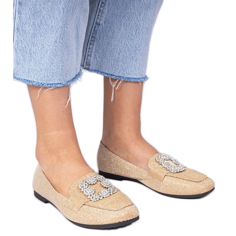 Plăcane cu sclipici aurii cu zirconi de aur