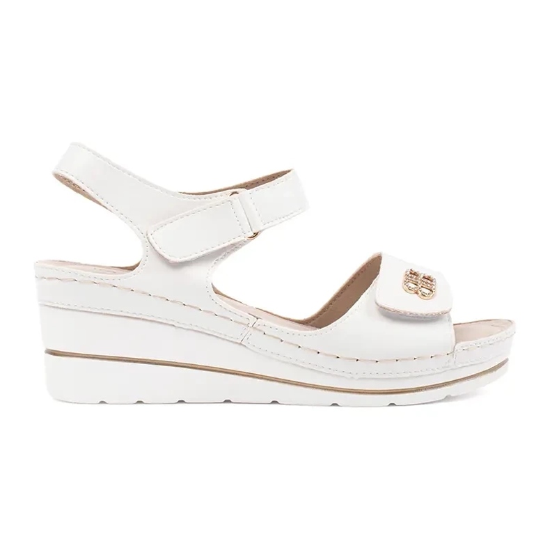 Goodin Sandale albe confortabile cu pană