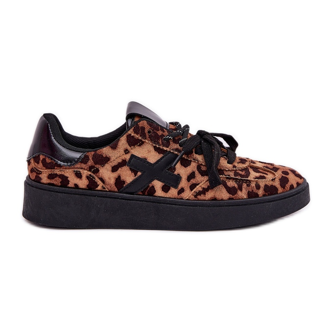 Pantofi sport pentru femei joase cu maro leopard maroniu Pantofi sport pentru femei joase cu maro leopard maroniu