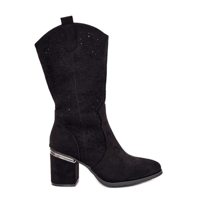 S.Barski Cizme deschise pe jumătate de vițel Cowboy S. Barski Hy51-238 Negru