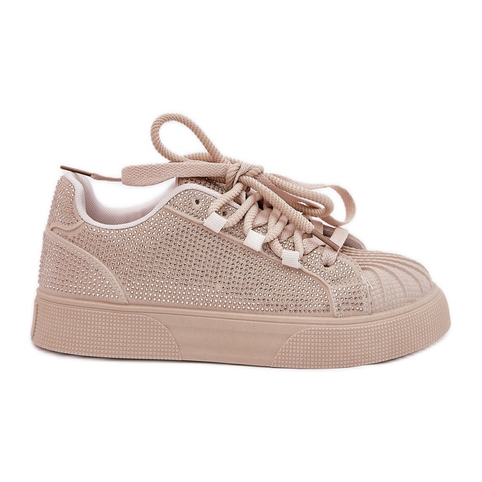 Adidași pentru femei cu decorare pe platforma bej