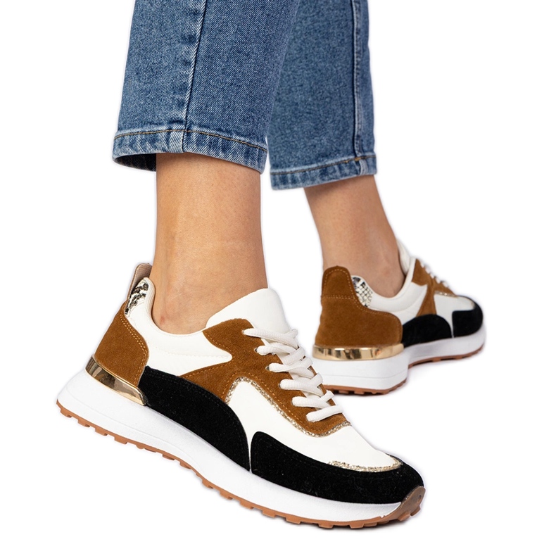 Adidași albi și albi pentru femei cu sclipici