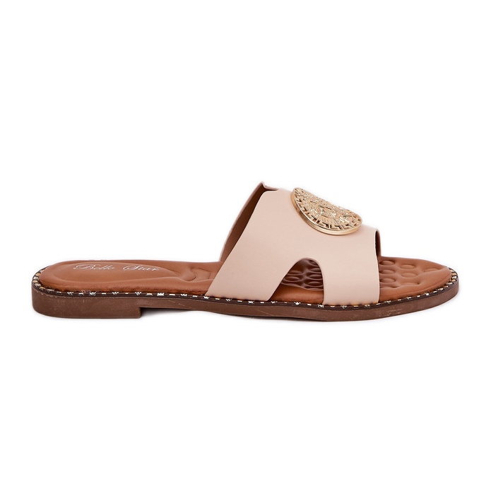 Flip -flops pentru femei cu detalii decorative bej