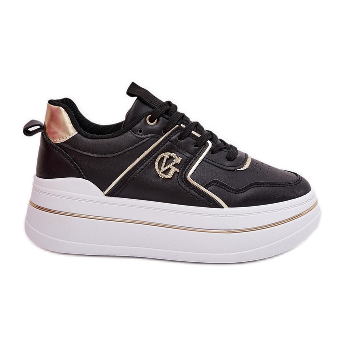 Pantofi sport pentru femei pe platformă neagră negru