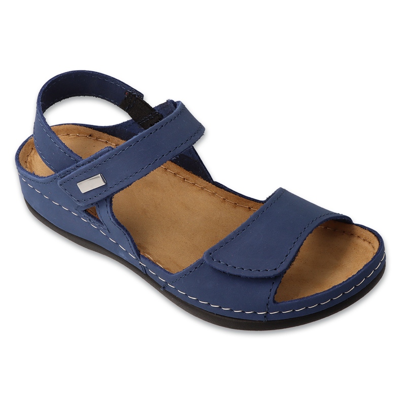 Sandale de piele pentru femei Befado 158d287 Navy Blue albastru