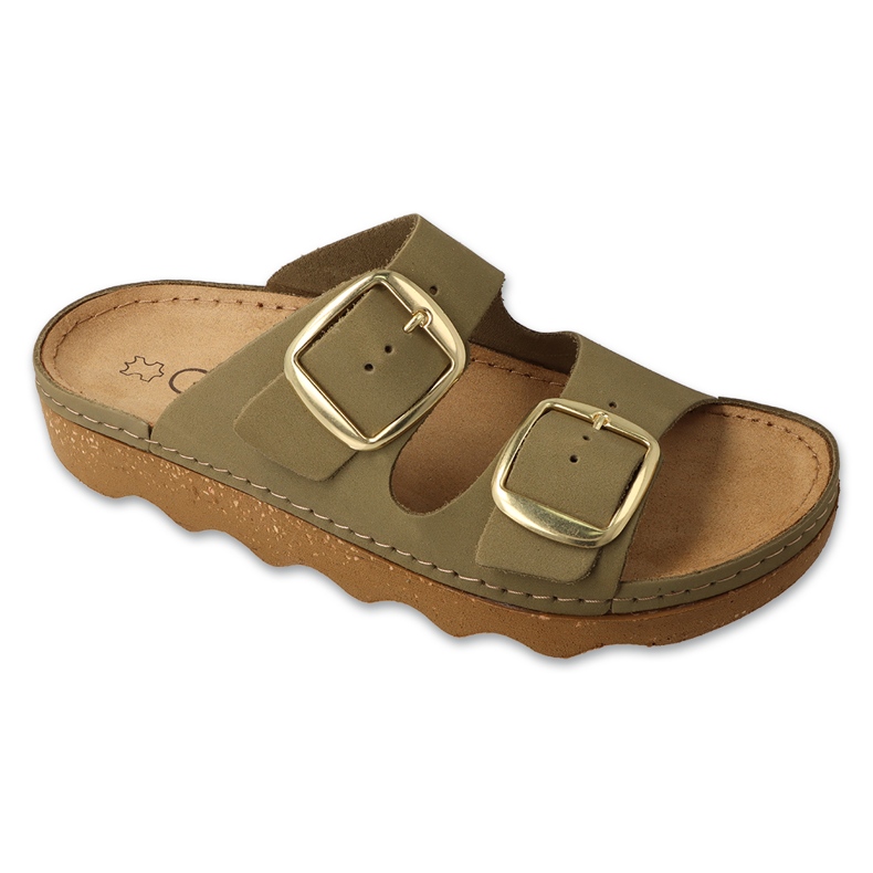 Befado pentru femei papuci din piele 179d007 verde