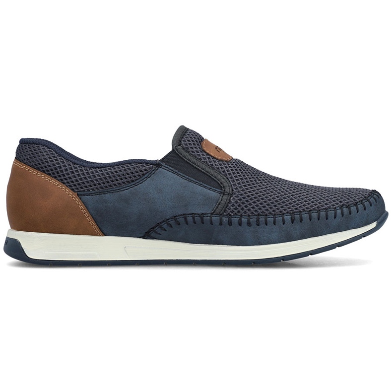 Pantofi pentru bărbați confortabili Navy Loafers Rieker 11954-14 albastru