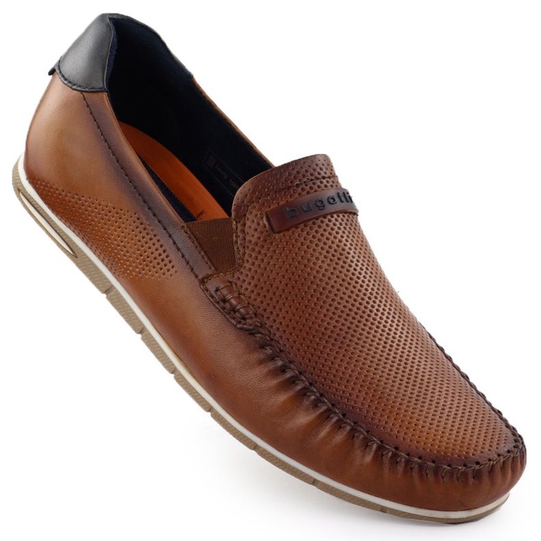 Bugatti MOCCASINS PIELE MENILOR BĂRBAȚI MENI BUNURI BUNATE RR153207 maro