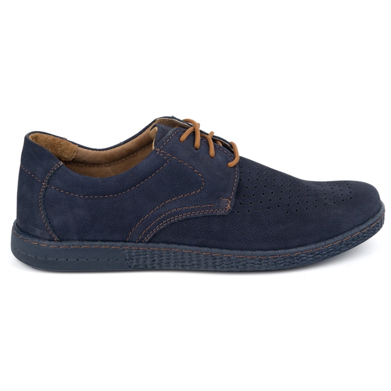 KOMODO Pantofi din piele pentru bărbați casual 933/L/2 Blue Navy albastru KOMODO Pantofi din piele pentru bărbați casual 933/L/2 Blue Navy albastru