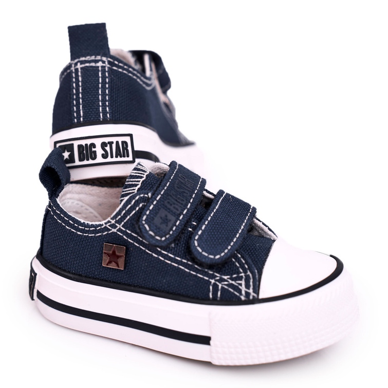 Adidași mici pentru copii cu velcro Big Star HH374201 Blue Navy albastru Adidași mici pentru copii cu velcro Big Star HH374201 Blue Navy albastru