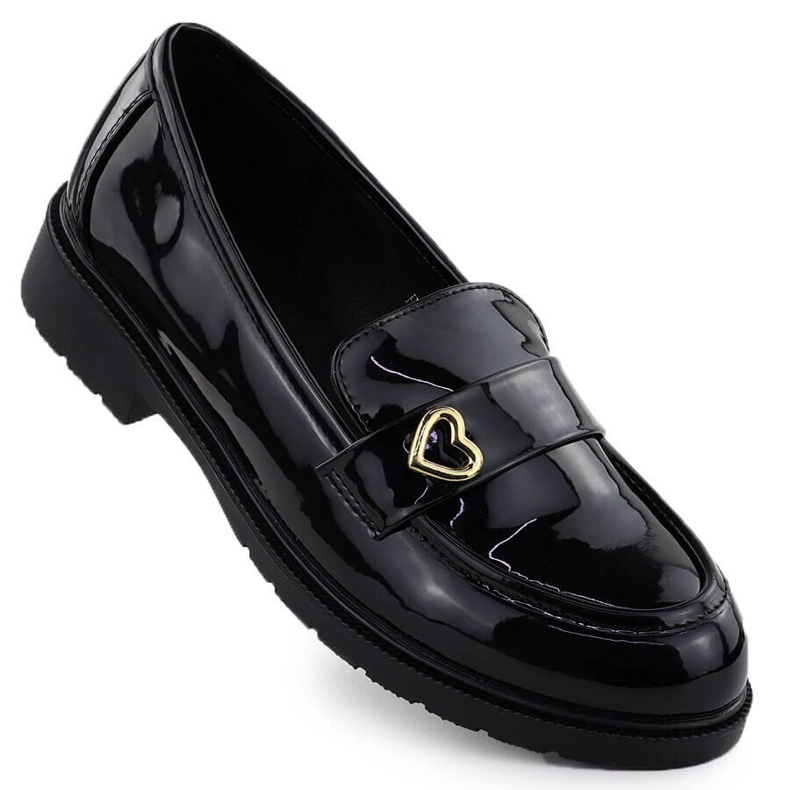 S.Barski Pantofi lăcuiți pentru femei Moccasins Black S. Barski Hy51-379 negru