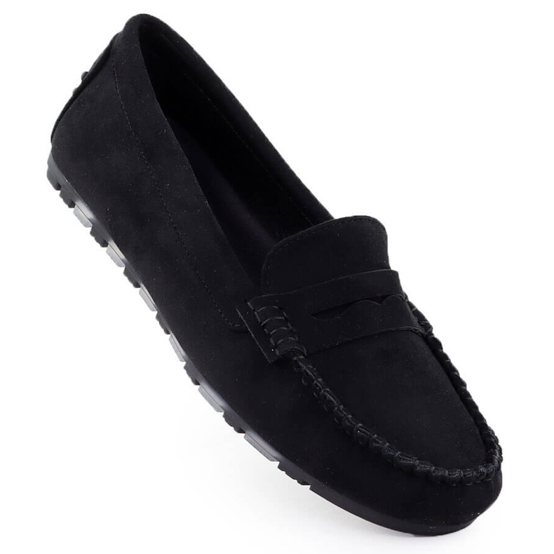 Evento Moccasins pentru femei Black Eveto 7673 Pantofi din piele de căprioară pentru femei negru Evento Moccasins pentru femei Black Eveto 7673 Pantofi din piele de căprioară pentru femei negru