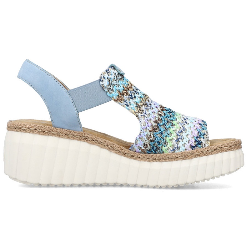 Sandale pentru femei Rieker Insert albastru din piele