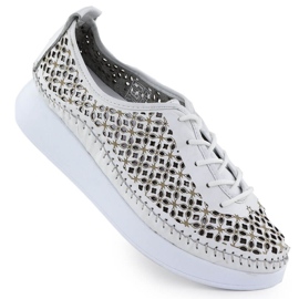 Pantofi de piele pentru femei Openwork pe platforma albă T.Sokolski 0714 Pantofi de piele pentru femei Openwork pe platforma albă T.Sokolski 0714