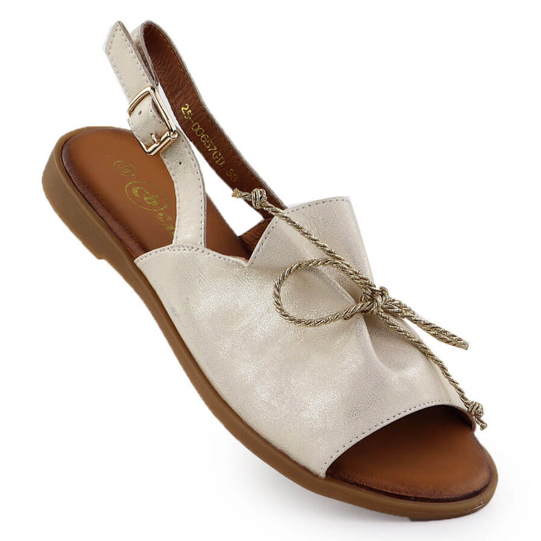 Cambell Sandale pentru femei din piele Złote Camell SZ00657 de aur Cambell Sandale pentru femei din piele Złote Camell SZ00657 de aur