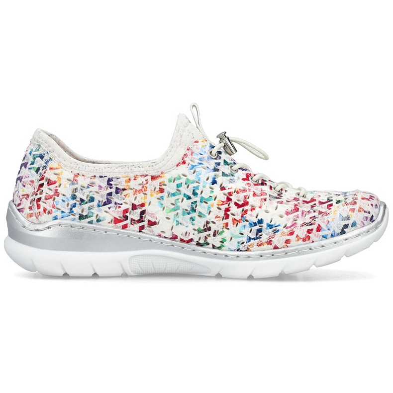 Pantofi sport pentru femei Openwork White Rieker L3252-90 alb
