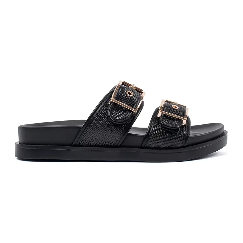 Goodin Flip -flop -uri plate negre cu catarame negru