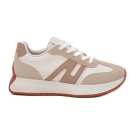 Pantofi sport de damă pe platformă, bej Pantofi sport de damă pe platformă, bej