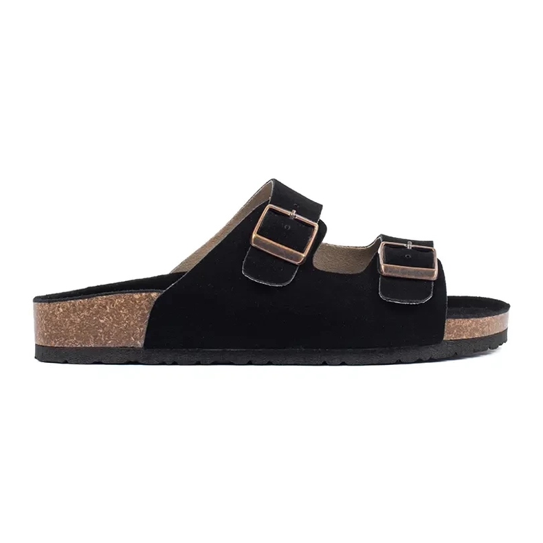 Goodin Flip -flops din piele neagră negru
