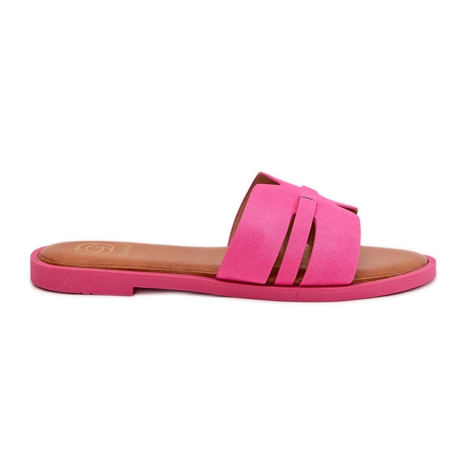 Flip -flop -uri pentru femei cu lac plat cu decupaje Eco -Suede Fuchsia roz Flip -flop -uri pentru femei cu lac plat cu decupaje Eco -Suede Fuchsia roz
