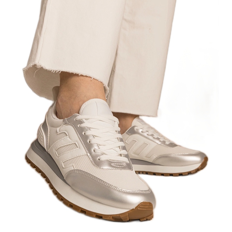 Sporturi pentru femei White-Srebrne alb