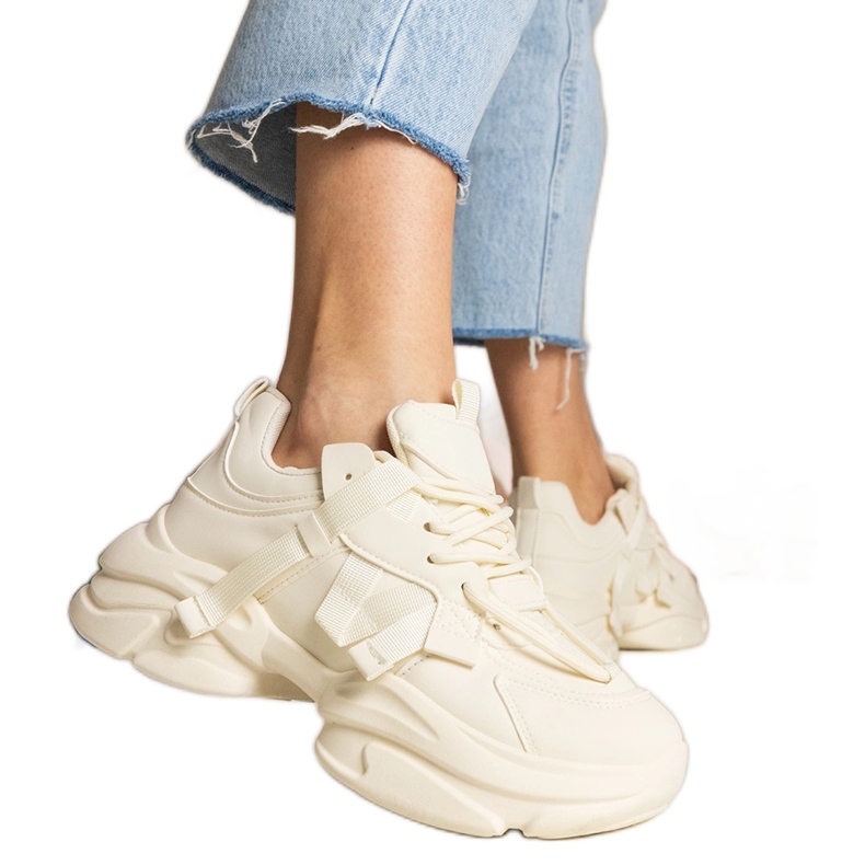 Sport masiv pentru femei Beige Sneakers bej