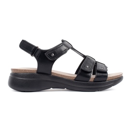 Goodin Sandale negre de damă confortabile negru