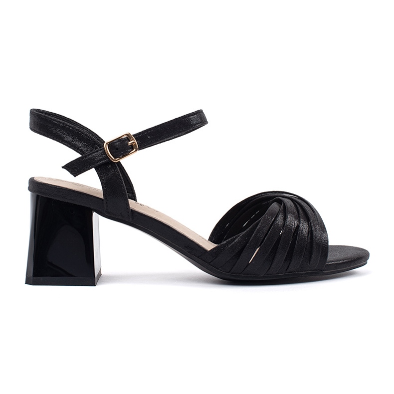 Goodin Sandale elegante negre pe un post scăzut negru