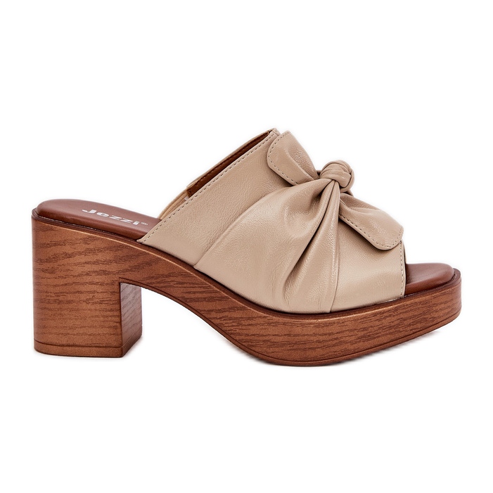 Flip -flops pentru femei pe eco -lEather Post bej