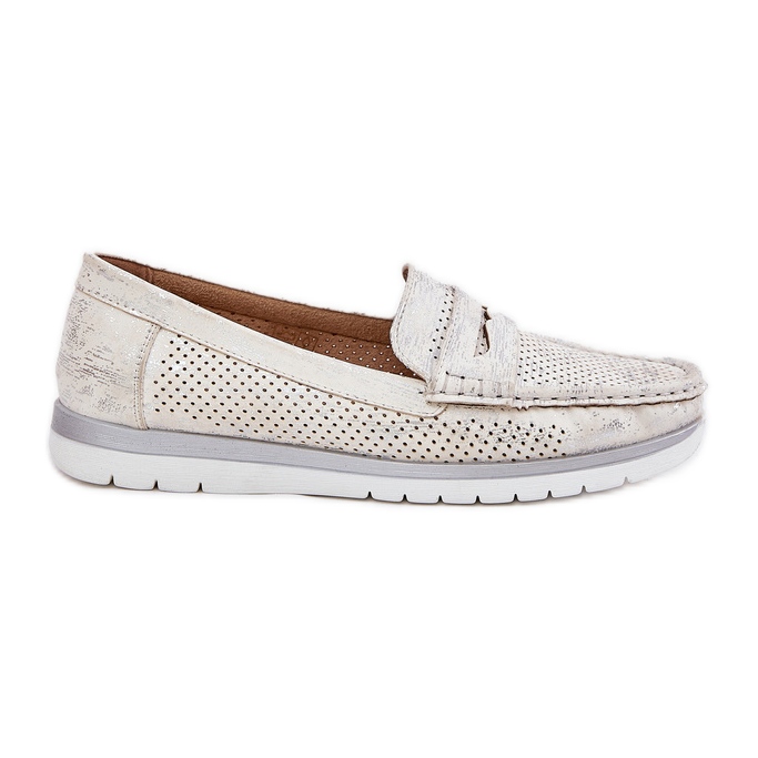 Mocasini de dama din piele ecologica, aurii de aur