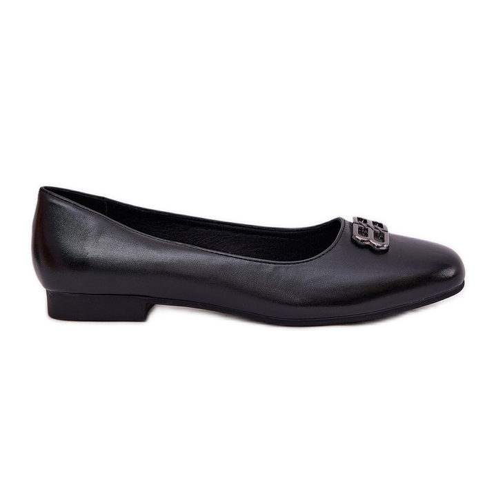 Vinceza Ballerine elegante pentru femei cu decorarea Vincez 62206 Negru