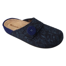 Papuci de damă Inblu cu inserție din piele 155D143 bleumarin albastru