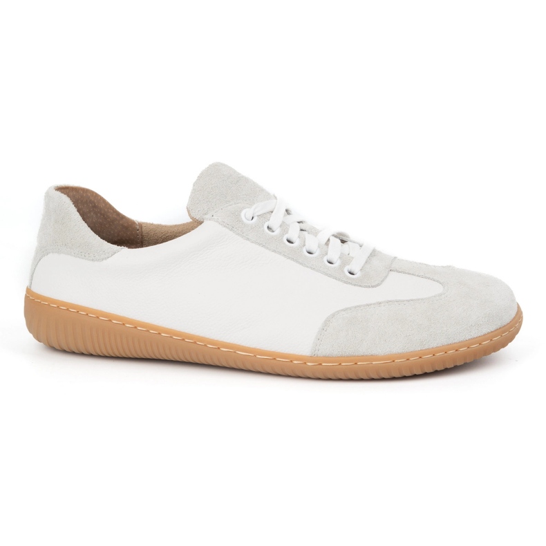WASAK Pantofi de piele minimalist pentru bărbați desculți 0742w mazăre albă