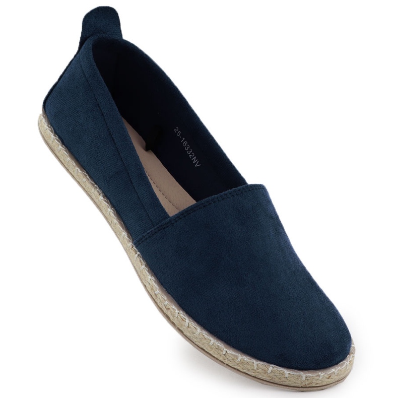 Espadrilles pentru femei introduse în piele de căprioară albastru albastru Potocki PY16332