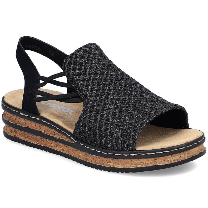 Sandale pentru femei pe Wedgets Black Rieker 62941-00 negru