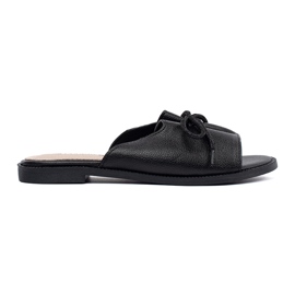 Goodin Clapete negre cu un arc negru Goodin Clapete negre cu un arc negru